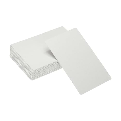 YELARXI Visitenkarten aus Metall, blanko, Aluminium, Lasergravur, Visitenkarten, 86 x 54 x 0,2 mm, geeignet für Büronamen, DIY-Druck (60 Stück, mattes Silber) von YELARXI