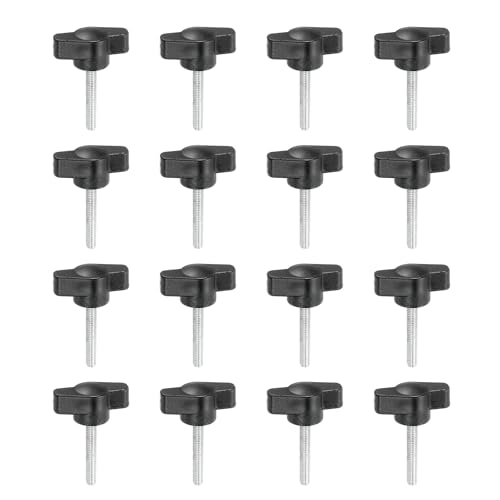 YELARXI Z-förmige Rändelschrauben, 304 Edelstahl, T-Flügelknäufe, Schrauben, Klemm-T-Kopf, M4 x 25 mm Gewinde, passend als Ersatz für Handspannknauf, Z-Typ (16 Stück, schwarz) von YELARXI