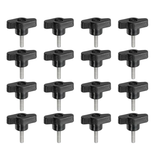 YELARXI Z-förmige Rändelschrauben, 304 Edelstahl, T-Flügelknäufe, Schrauben, Klemm-T-Kopf, M5 x 20 mm Gewinde, passend als Ersatz für Handspannknauf, Z-förmig, 16 Stück, Schwarz YELARXI Z-förmige Rändelschrauben, 304 Edelstahl, T-Flügelknäufe, Schrauben, Klemm-T-Kopf, M5 x 20 mm Gewinde, passend als Ersatz für Handspannknauf, Z-förmig, 16 Stück, Schwarz von YELARXI