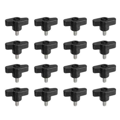 YELARXI Z-förmige Rändelschrauben, 304 Edelstahl, T-Flügelknäufe, Schrauben, Klemm-T-Kopf, M6 x 12 mm Gewinde, passend als Ersatz für Handspannknauf, Z-förmig, 16 Stück, Schwarz YELARXI Z-förmige Rändelschrauben, 304 Edelstahl, T-Flügelknäufe, Schrauben, Klemm-T-Kopf, M6 x 12 mm Gewinde, passend als Ersatz für Handspannknauf, Z-förmig, 16 Stück, Schwarz von YELARXI