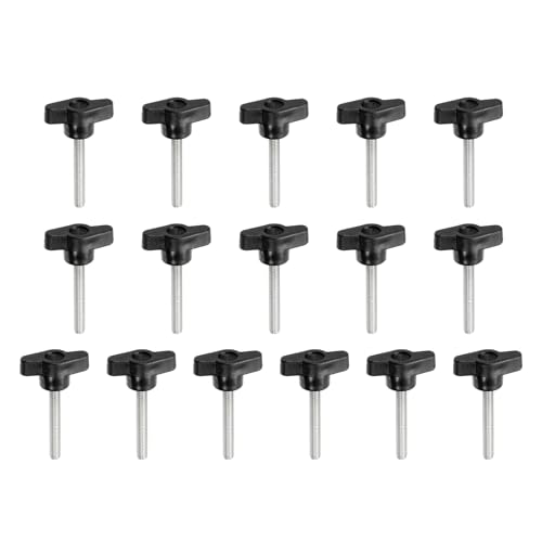 YELARXI Z-förmige Rändelschrauben, 304 Edelstahl, T-Flügelknäufe, Schrauben, Klemm-T-Kopf, M6 x 45 mm Gewinde, passend als Ersatz für Handspannknauf, Z-förmig, 16 Stück, Schwarz YELARXI Z-förmige Rändelschrauben, 304 Edelstahl, T-Flügelknäufe, Schrauben, Klemm-T-Kopf, M6 x 45 mm Gewinde, passend als Ersatz für Handspannknauf, Z-förmig, 16 Stück, Schwarz von YELARXI