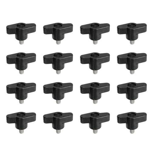 YELARXI Z-förmige Rändelschrauben, 304 Edelstahl, T-Flügelknäufe, Schrauben, Klemm-T-Kopf, M6 x 8 mm, Gewinde, passend als Ersatz für Handspannknauf, Z-förmig, 16 Stück, Schwarz YELARXI Z-förmige Rändelschrauben, 304 Edelstahl, T-Flügelknäufe, Schrauben, Klemm-T-Kopf, M6 x 8 mm, Gewinde, passend als Ersatz für Handspannknauf, Z-förmig, 16 Stück, Schwarz von YELARXI