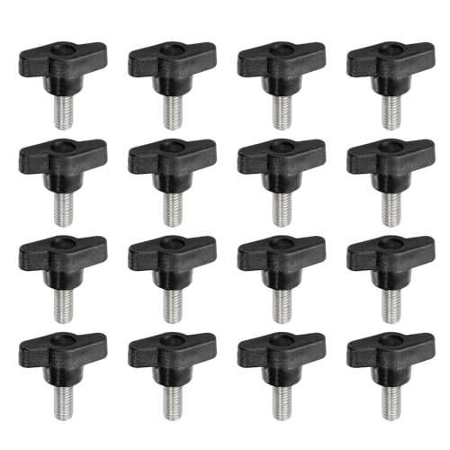 YELARXI Z-förmige Rändelschrauben, 304 Edelstahl, T-Flügelknäufe, Schrauben, Klemm-T-Kopf, M8 x 20 mm, Gewinde, passend als Ersatz für Handspannknauf, Z-förmig, 16 Stück, Schwarz YELARXI Z-förmige Rändelschrauben, 304 Edelstahl, T-Flügelknäufe, Schrauben, Klemm-T-Kopf, M8 x 20 mm, Gewinde, passend als Ersatz für Handspannknauf, Z-förmig, 16 Stück, Schwarz von YELARXI