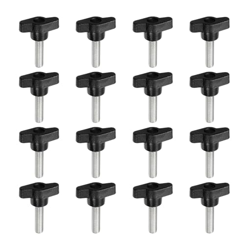 YELARXI Z-förmige Rändelschrauben, 304 Edelstahl, T-Flügelknäufe, Schrauben, Klemm-T-Kopf, M8 x 30 mm, Gewinde, passend als Ersatz für Handspannknauf, Z-förmig, 16 Stück, Schwarz YELARXI Z-förmige Rändelschrauben, 304 Edelstahl, T-Flügelknäufe, Schrauben, Klemm-T-Kopf, M8 x 30 mm, Gewinde, passend als Ersatz für Handspannknauf, Z-förmig, 16 Stück, Schwarz von YELARXI