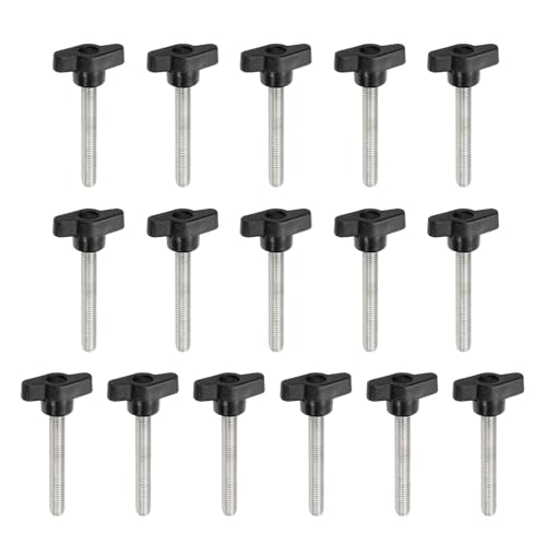 YELARXI Z-förmige Rändelschrauben, 304 Edelstahl, T-Flügelknäufe, Schrauben, Klemm-T-Kopf, M8 x 60 mm, Gewinde, passend als Ersatz für Handspannknauf, Z-förmig, 16 Stück, Schwarz YELARXI Z-förmige Rändelschrauben, 304 Edelstahl, T-Flügelknäufe, Schrauben, Klemm-T-Kopf, M8 x 60 mm, Gewinde, passend als Ersatz für Handspannknauf, Z-förmig, 16 Stück, Schwarz von YELARXI