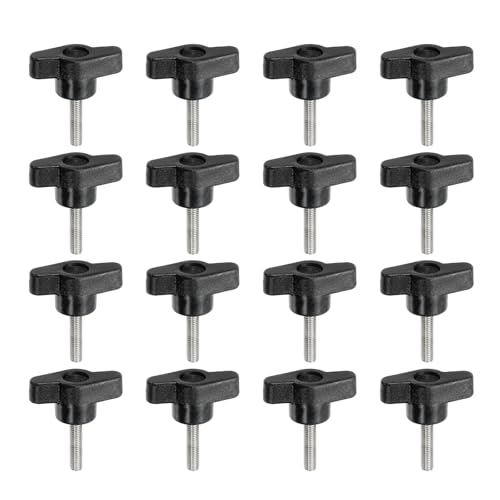 YELARXI Z-förmige Rändelschrauben, 304 Edelstahl, T-Flügelknöpfe, Schrauben, Klemm-T-Kopf, M5 x 25 mm Gewinde, passend als Ersatz für Handspannknauf, Z-förmig, 16 Stück, schwarz YELARXI Z-förmige Rändelschrauben, 304 Edelstahl, T-Flügelknöpfe, Schrauben, Klemm-T-Kopf, M5 x 25 mm Gewinde, passend als Ersatz für Handspannknauf, Z-förmig, 16 Stück, schwarz von YELARXI