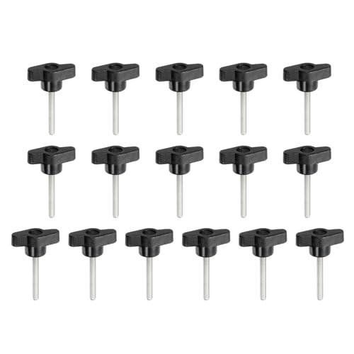 YELARXI Z-förmige Rändelschrauben, 304 Edelstahl, T-Flügelknöpfe, Schrauben, Klemm-T-Kopf, M5 x 40 mm, Gewinde, passend als Ersatz für Handspannknauf, Z-förmig, 16 Stück, Schwarz YELARXI Z-förmige Rändelschrauben, 304 Edelstahl, T-Flügelknöpfe, Schrauben, Klemm-T-Kopf, M5 x 40 mm, Gewinde, passend als Ersatz für Handspannknauf, Z-förmig, 16 Stück, Schwarz von YELARXI
