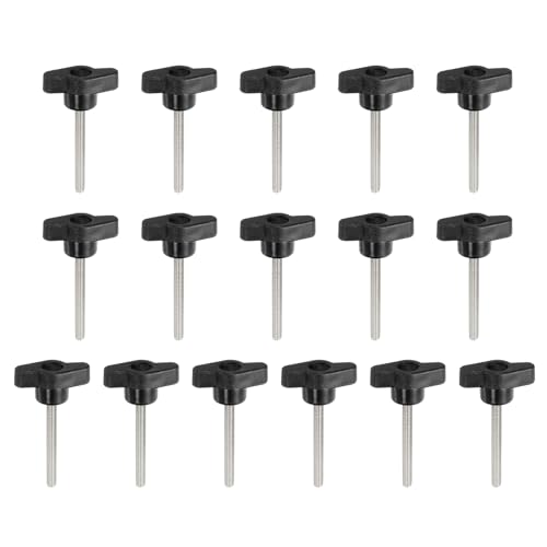 YELARXI Z-förmige Rändelschrauben, 304 Edelstahl, T-Flügelknöpfe, Schrauben, Klemm-T-Kopf, M5 x 49 mm, Gewinde als Ersatz für Handspannknauf, Z-förmig, 16 Stück, schwarz YELARXI Z-förmige Rändelschrauben, 304 Edelstahl, T-Flügelknöpfe, Schrauben, Klemm-T-Kopf, M5 x 49 mm, Gewinde als Ersatz für Handspannknauf, Z-förmig, 16 Stück, schwarz von YELARXI