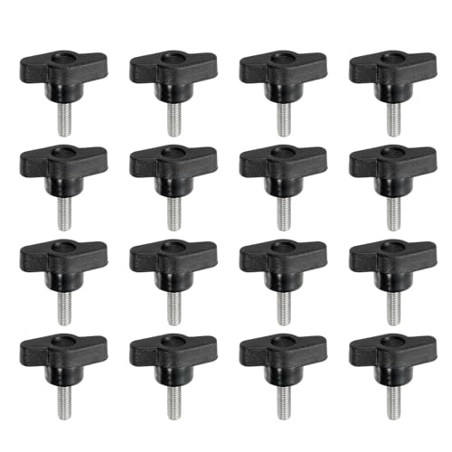 YELARXI Z-förmige Rändelschrauben, 304 Edelstahl, T-Flügelknöpfe, Schrauben, Klemm-T-Kopf, M6 x 20 mm Gewinde, passend als Ersatz für Handspannknauf, Z-förmig, 16 Stück, Schwarz YELARXI Z-förmige Rändelschrauben, 304 Edelstahl, T-Flügelknöpfe, Schrauben, Klemm-T-Kopf, M6 x 20 mm Gewinde, passend als Ersatz für Handspannknauf, Z-förmig, 16 Stück, Schwarz von YELARXI
