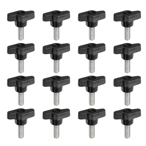 YELARXI Z-förmige Rändelschrauben, 304 Edelstahl, T-Flügelknöpfe, Schrauben, Klemm-T-Kopf, M8 x 25 mm, Gewinde, passend als Ersatz für Handspannknauf, Z-förmig, 16 Stück, Schwarz YELARXI Z-förmige Rändelschrauben, 304 Edelstahl, T-Flügelknöpfe, Schrauben, Klemm-T-Kopf, M8 x 25 mm, Gewinde, passend als Ersatz für Handspannknauf, Z-förmig, 16 Stück, Schwarz von YELARXI