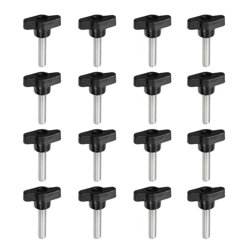 YELARXI Z-förmige Rändelschrauben, 304 Edelstahl, T-Flügelknöpfe, Schrauben, Klemm-T-Kopf, M8 x 35 mm, Gewinde, passend als Ersatz für Handspannknauf, Z-förmig, 16 Stück, Schwarz YELARXI Z-förmige Rändelschrauben, 304 Edelstahl, T-Flügelknöpfe, Schrauben, Klemm-T-Kopf, M8 x 35 mm, Gewinde, passend als Ersatz für Handspannknauf, Z-förmig, 16 Stück, Schwarz von YELARXI