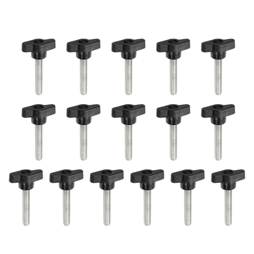 YELARXI Z-förmige Rändelschrauben, 304 Edelstahl, T-Flügelknöpfe, Schrauben, Klemm-T-Kopf, M8 x 45 mm, Gewinde, passend als Ersatz für Handspannknauf, Z-förmig, 16 Stück, Schwarz YELARXI Z-förmige Rändelschrauben, 304 Edelstahl, T-Flügelknöpfe, Schrauben, Klemm-T-Kopf, M8 x 45 mm, Gewinde, passend als Ersatz für Handspannknauf, Z-förmig, 16 Stück, Schwarz von YELARXI