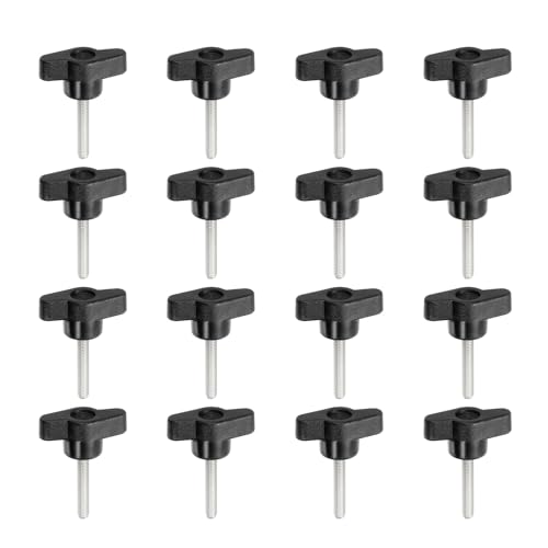 YELARXI Z-förmige Rändelschrauben aus 304 Edelstahl, T-Flügelknäufe, Klemm-T-Kopf, M5 x 30 mm Gewinde, passend als Ersatz für Handspannknauf, Z-förmig, 16 Stück, schwarz YELARXI Z-förmige Rändelschrauben aus 304 Edelstahl, T-Flügelknäufe, Klemm-T-Kopf, M5 x 30 mm Gewinde, passend als Ersatz für Handspannknauf, Z-förmig, 16 Stück, schwarz von YELARXI