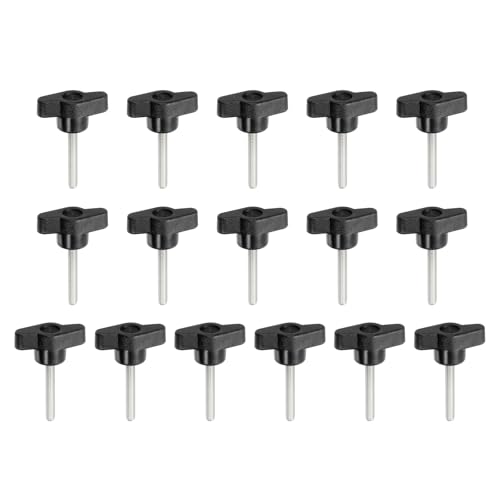 YELARXI Z-förmige Rändelschrauben aus 304 Edelstahl, T-Flügelknäufe, Klemm-T-Kopf, M5 x 35 mm Gewinde, passend als Ersatz für Handspannknauf, Z-förmig, 16 Stück, schwarz YELARXI Z-förmige Rändelschrauben aus 304 Edelstahl, T-Flügelknäufe, Klemm-T-Kopf, M5 x 35 mm Gewinde, passend als Ersatz für Handspannknauf, Z-förmig, 16 Stück, schwarz von YELARXI