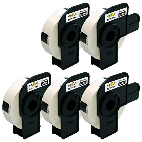 Yellow Yeti 5x DK-11204 17 x 54mm Etiketten kompatibel für Brother P-Touch QL-500 QL-550 QL-570 QL-700 QL-710W QL-720NW QL-800 QL-810W QL-820NWB QL-1050 QL-1060N QL-1100 QL-1110NWB | 400 Stück/Rolle von YELLOW YETI