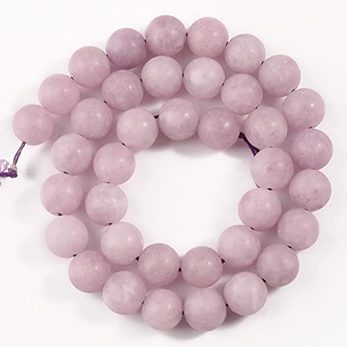 Schön Natürlicher Stein Matte Mattrote Poliermittel Amazonite Blue Jades Perlen Runde Lose Perlen für Schmuckherstellung 6/8 / 10mm DIY Armband 6 8 10mm ( Color : Light purple , Size : 10mm 37pcs ) von YELVQI