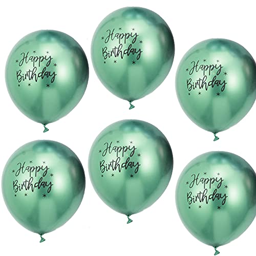 Happy Birthday Grün Metallic Luftballons，20 Grün Luftballons Metallic Deko zum Geburtstag Party Kindergeburtstag Happy Birthday Dekoration von YELYAN
