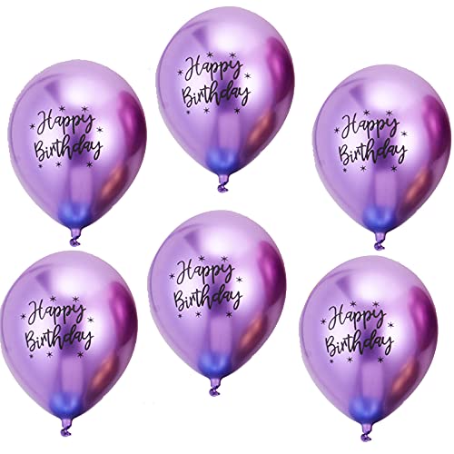 Happy Birthday Lila Metallic Luftballons，20 Lila Luftballons Metallic Deko zum Geburtstag Party Kindergeburtstag Happy Birthday Dekoration von YELYAN