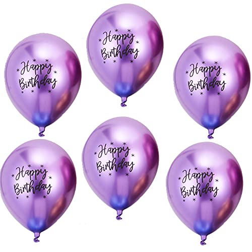 Happy Birthday Lila Metallic Luftballons，20 Lila Luftballons Metallic Deko zum Geburtstag Party Kindergeburtstag Happy Birthday Dekoration von YELYAN