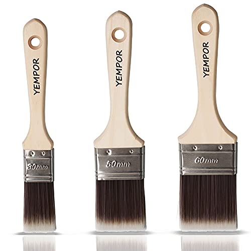 YEMPOR Lack Pinsel Flachpinsel Malerpinsel Set Super-Soft Kunststoffborsten, perfekt Lackierpinsel 30 50 60mm 3 STK YEMPOR Lack Pinsel Flachpinsel Malerpinsel Set Super-Soft Kunststoffborsten, perfekt Lackierpinsel 30 50 60mm 3 STK von YEMPOR