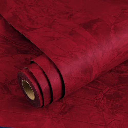 YENHOME Selbstklebend Samtstoff 40 x 200 cm Tapete Selbstklebend Rot Klebefolie Wand Dunkelrot Schrankfolien Samtstoff Tapete Wandfolie Dunkelrot mit Textur Einfach zu Verlegen Entfernbar YENHOME Selbstklebend Samtstoff 40 x 200 cm Tapete Selbstklebend Rot Klebefolie Wand Dunkelrot Schrankfolien Samtstoff Tapete Wandfolie Dunkelrot mit Textur Einfach zu Verlegen Entfernbar von YENHOME
