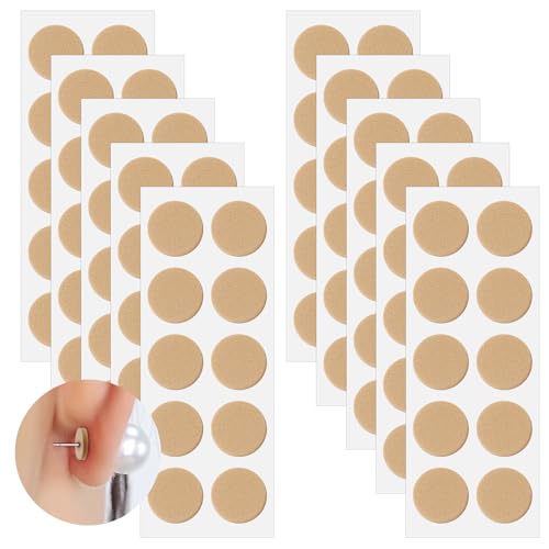 YENOVO 100 Punkte/50 Paar Ohrring Support Patches, Drooping Earring Disc Ear Lobe Back Support, Ohrring Backs Earlobe Lifter for Supporting Heavy Earrings Studs Brooches von YENOVO