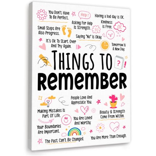 YEOION Things to remember Wandkunst für Büro, Wanddekoration, positive Zitate, Wanddekoration für Klassenzimmer, Schule, 38,1 x 30,5 cm YEOION Things to remember Wandkunst für Büro, Wanddekoration, positive Zitate, Wanddekoration für Klassenzimmer, Schule, 38,1 x 30,5 cm von YEOION