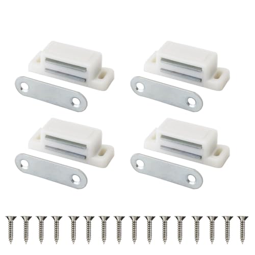 Schrank Küchenmöbel Magnetische Schranktürverriegelung Verschlüsse Weißer Kunststoff Starker Leistungsstarker Magnetverschluss(5407 white 4 pcs) von YEPENG