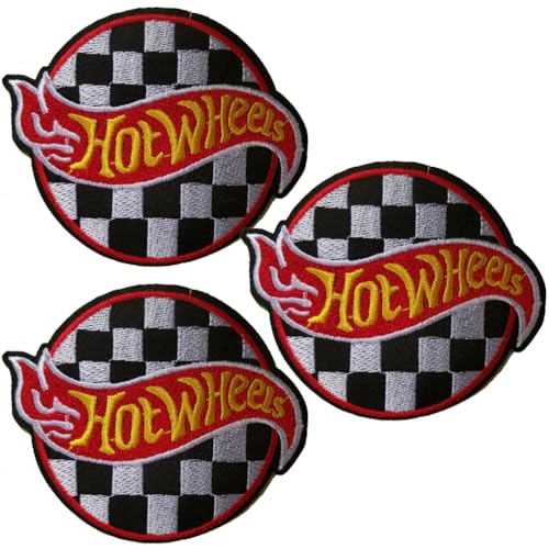 Yerchic Hot Embroidery Wheels Patch Iron On Sew On Patches for Jacket Shirts Jeans Backpack Sewing Decorating DIY Craft 7,6 cm (3 Stück) von YERCHIC
