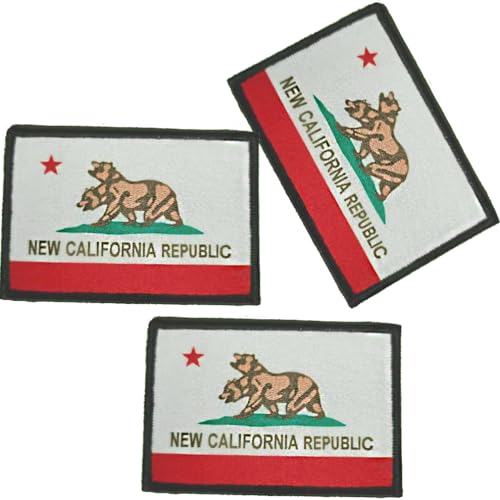 Yerchic New California Republic Patch zum Aufbügeln oder Aufnähen, bestickte Aufnäher für Jacken, Hemden, Jeans, Rucksack, Nähen, Dekorationen, Basteln, 5,1 x 7,6 cm (3 Stück) von YERCHIC