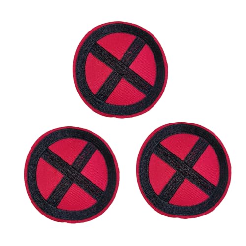 Yerchic X-Men Aufnäher zum Aufbügeln oder Aufnähen, rot, bestickt, für Jacken, Hemden, Jeans, Rucksack, Nähen, Dekorieren, Basteln, 7,6 cm (3 Stück) von YERCHIC