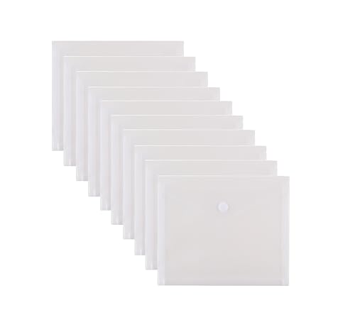 YESSART Transparente Kunststoff-Umschläge in Briefgröße, 21,6 x 27,9 cm, mit erweiterbarem Zwickel, Dokumentenaufbewahrung, 10 Stück, Klettverschluss von YESSART