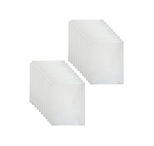 YESSART Transparente Kunststoffhüllen mit 3 Ringen, für 21,6 x 27,9 cm große Papierordner, Organizer, Klettverschluss, 20 Stück von YESSART