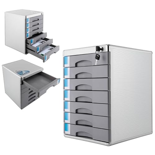 Büro Schubladenboxen Schreibtisch Aufbewahrungsschrank Aus Metall Abschließbar Mit 7 Fächern Aluminium Beschriftungsschild Aktenaufbewahrungsbox Stabiler Organizer 30 * 36 * 40.5cm Büro Schubladenboxen Schreibtisch Aufbewahrungsschrank Aus Metall Abschließbar Mit 7 Fächern Aluminium Beschriftungsschild Aktenaufbewahrungsbox Stabiler Organizer 30 * 36 * 40.5cm von YESTAIM