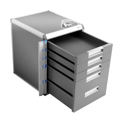 Metall Schubladenbox Abschließbar 5 Fächer Aluminium-Beschriftungsschild Aktenaufbewahrungsbox Stabiler Organizer Aktenbox Metall-Schubladenbox Mit Beschriftungsfeld Metall Schubladenbox Abschließbar 5 Fächer Aluminium-Beschriftungsschild Aktenaufbewahrungsbox Stabiler Organizer Aktenbox Metall-Schubladenbox Mit Beschriftungsfeld von YESTAIM