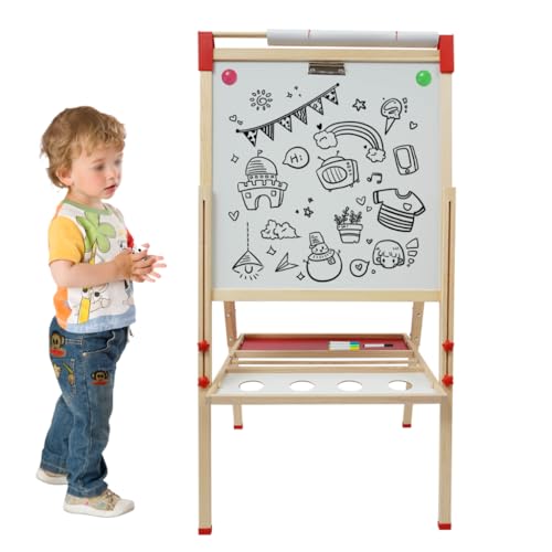 Weißwandtafel Doppelseitig Kinderbrett Tafel Magnetisch Trocken Abwischbar Höhenverstellbar Staffelei Dreieckige Struktur Freistehend Kombitafel Für Kinder Zuhause Büro Klassenzimmer Theke Weißwandtafel Doppelseitig Kinderbrett Tafel Magnetisch Trocken Abwischbar Höhenverstellbar Staffelei Dreieckige Struktur Freistehend Kombitafel Für Kinder Zuhause Büro Klassenzimmer Theke von YESTAIM
