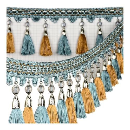 1M Acryl Perlen Spitze Vorhang Nähen Quaste Fransen Polster Band Trim DIY Nähen Gardinen Zubehör Dekoration Europäisch Neu (6) von YETONADO
