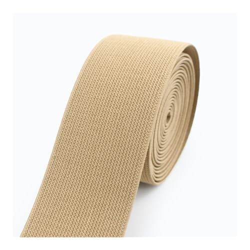 3/5 Meter, 10–50 mm elastische Bänder für Hosen, Taille, Gummiband, Stretch-Gurtband, Gürtel, DIY, Unterwäsche, Kleidung, Nähzubehör (Khaki, 5 m _ 50 mm) von YETONADO