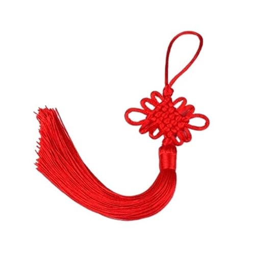 5 Stück handgefertigte chinesische Knoten-Quasten, Seide, Pony, Blumen-Quaste, dekoratives Kleidungsstück für Vorhänge, Heimdekoration, Hängedekoration (rot) von YETONADO