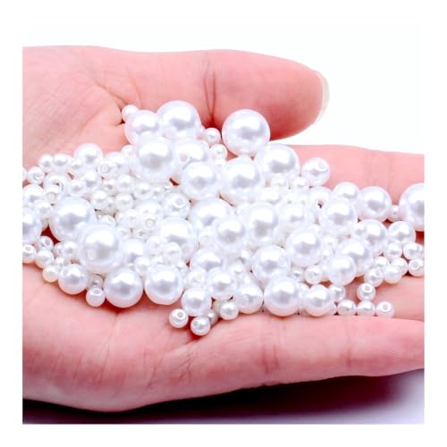 ABS-Imitationsperlen in verschiedenen Farben, 3–12 mm, helles gerades Loch, runde Perlen für Schmuckherstellung, Zubehör zur Herstellung von Halsketten, 11,8 mm, 100 Stück von YETONADO
