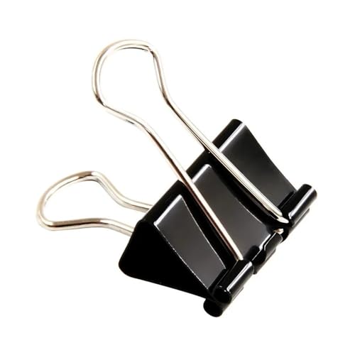 Büroklammern, schwarz, Metall, Binder-Clips, für Büro, Schule, Schreibwaren, Papier, Dokumentenklammern, Griffklemmen, 60 mm (Stil A, 10 Stück) von YETONADO