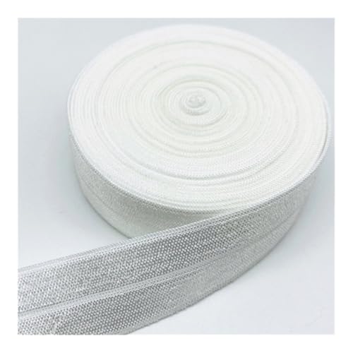 Elastisches Band, 15 mm, 20 mm, 25 mm, elastisches Band zum Nähen, Spitzenbesatz, Taillenband, Kleidungszubehör (weiß, 4,5 m _ 20 mm) von YETONADO