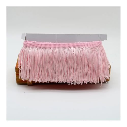 Fransenborte aus Polyester, 15 cm lang, für Vorhänge, Kleidung, Fransen zum Nähen, Basteln, Hellrosa von YETONADO