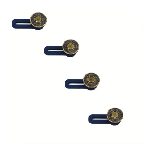 Hosenverlängerungsknöpfe, Bund für Jeans, Kragen, Manschetten, kein Nähen, einziehbare Metallknöpfe (4 Stück L-Stil) von YETONADO