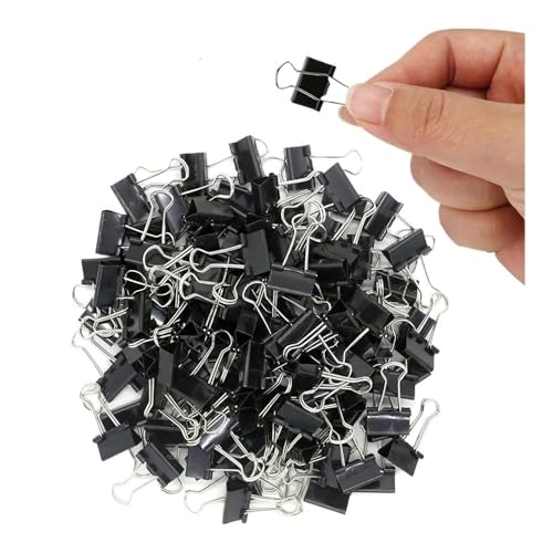 Mini-Binder-Clips, schwarz, 50 Stück, kleine Büroklammer für Zuhause, Schule, Büro und Geschäft, 15 mm Mini-Binder-Clips, schwarz, 50 Stück, kleine Büroklammer für Zuhause, Schule, Büro und Geschäft, 15 mm von YETONADO