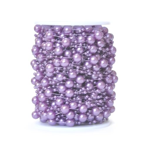 Perlenkette, 8 + 3 mm, 30 m, gerollte Perlenkette, DIY, Handarbeit, Schmuckzubehör, Hochzeitsdekoration (6 lila) von YETONADO