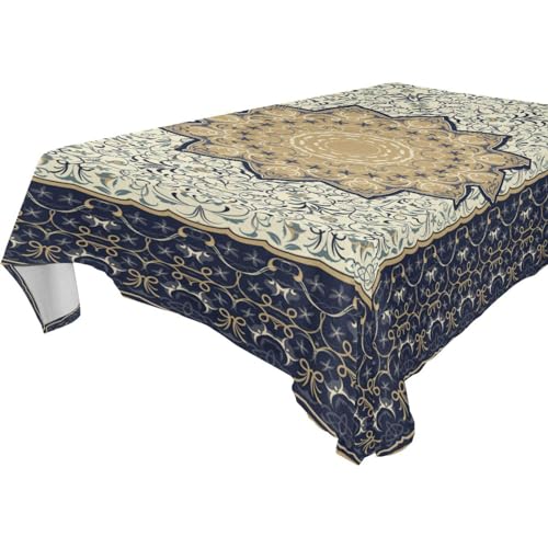 YETTASBIN Arabische Vintage-Tischdecke, wasserdicht, schmutzabweisend, knitterfrei, waschbar, Polyester-Tischdecke für Picknick, Abendessen, Urlaub, Küche, Party, Dekoration, 137,2 x 137,2 cm YETTASBIN Arabische Vintage-Tischdecke, wasserdicht, schmutzabweisend, knitterfrei, waschbar, Polyester-Tischdecke für Picknick, Abendessen, Urlaub, Küche, Party, Dekoration, 137,2 x 137,2 cm von YETTASBIN
