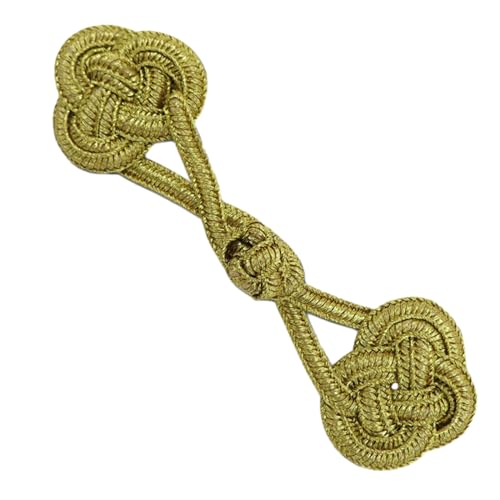 Chinesischer Cheongsam-Knotenverschluss für Enthusiasten, goldfarbener Draht, für Hemden, Anzüge, Nähen, Basteln, Verschlüsse für Kleidung und Zubehör von YEUOANA