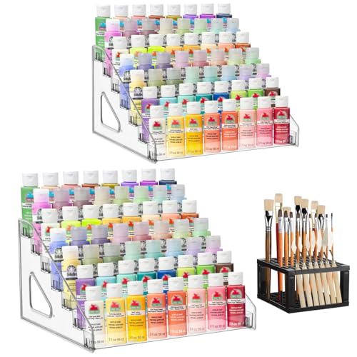 YEXEXINM 7-Schicht Acrylfarbe Organizer&Paint Pinsel Halter, Acryl Paint Rack Tabletop Farben Aufbewahrung Farbe Speicher Rack für Handwerk Hobby Miniatur Modell Licht Farbe Dose Lagerung YEXEXINM 7-Schicht Acrylfarbe Organizer&Paint Pinsel Halter, Acryl Paint Rack Tabletop Farben Aufbewahrung Farbe Speicher Rack für Handwerk Hobby Miniatur Modell Licht Farbe Dose Lagerung von YEXEXINM