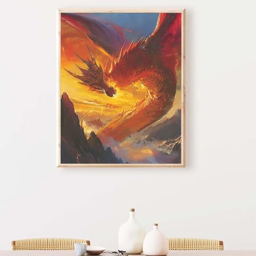 Diamond Painting Erwachsene Abstrakt Diamond Painting Zubehör Rot, DIY Runden Steine Mosaikherstellung Basteln Erwachsene Anfänger Set für Heim Schlafzimmer Wohnzimmer, Geschenke 50 x 65 cm PJY9 O-4 von YEYUMEOZ